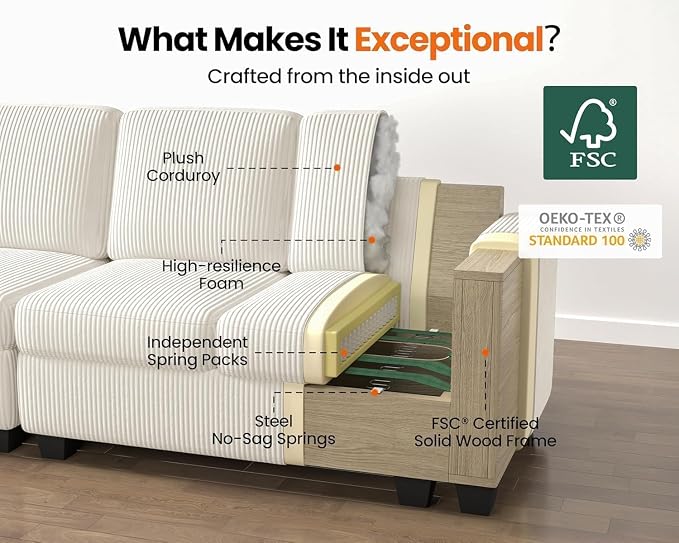 CHIC HOUSE Modular Sectional Sofa - Image 7