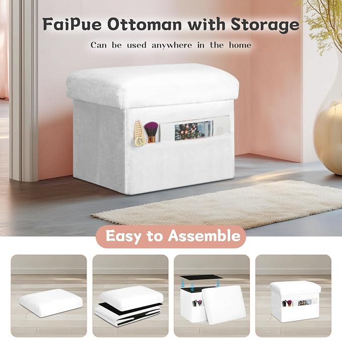 Storage Ottoman Cube, Small Ottoman - Image 5