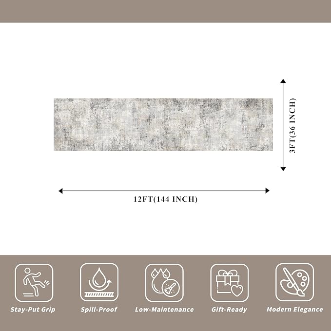 3x12 ft Non Skid Hallway Runner Rug - Image 2
