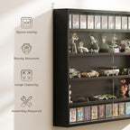 HOMCOM 5-Tier Display Cabinet, Glass Door Cabinet - Image 6