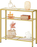 HOOBRO 29.5" Narrow Console Table, 3-Tier Tempered Glass Sofa Table, Modern by HOOBRO