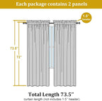 Lemon Sheer Curtains for Bedroom Living Room 72 Inches Long 2 Panels Set - Image 2