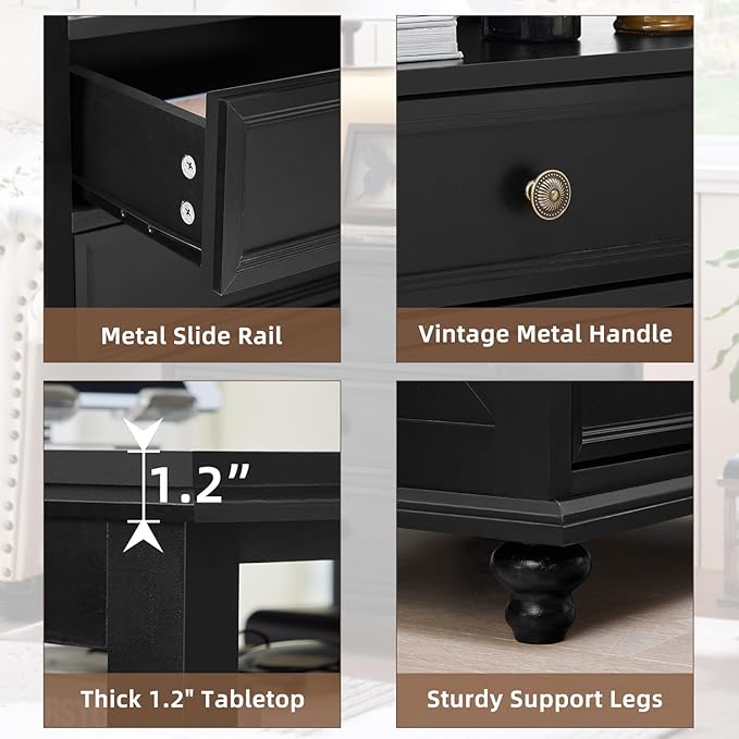 Joaxswe Farmhouse Nightstand Set of 2 - Image 6