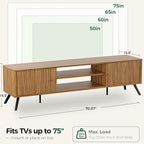 COMHOMA TV Stand for Living Room, Mid Century Modern Entertainment Center for - Image 2