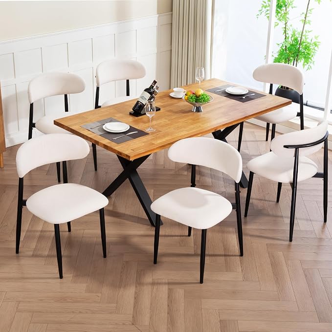 UVV Dining Chairs Set of 6, Metal Kitchen Chairs - Image 2