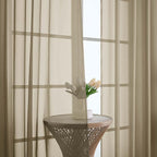 Chyhomenyc Taupe Sheer Curtains 84 Inches Long 2 Panels, Light Filtering Taupe - Image 9