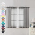 Voile Sheer Curtains with Decorative Rod Pocket, Modern Airy and Clean Selvedge by OVZME