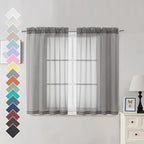 Voile Sheer Curtains with Decorative Rod Pocket, Modern Airy and Clean Selvedge by OVZME