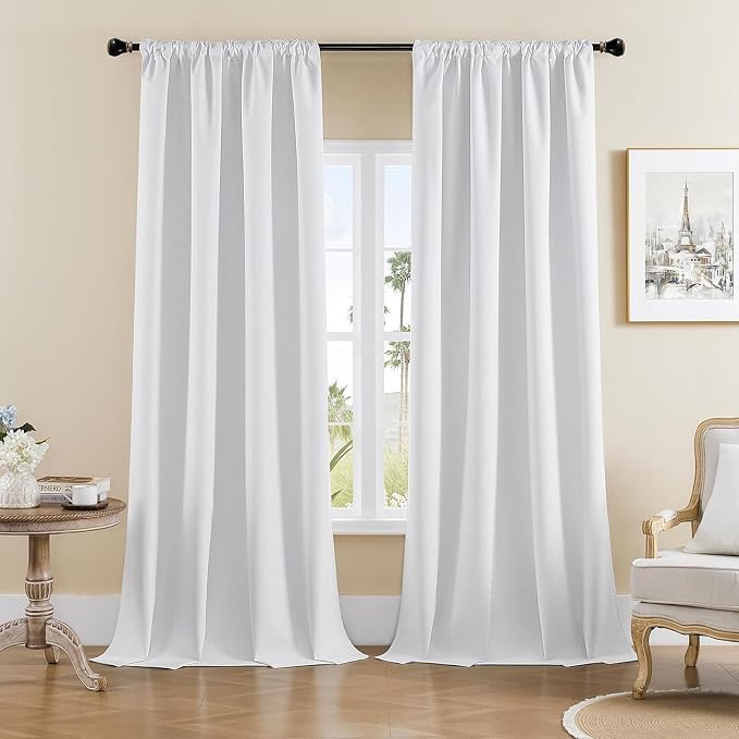 Joydeco Faux Linen Blackout Curtains by JOYDECO