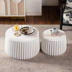 46.46'' White Round Coffee Table Set of 2 - Image 5