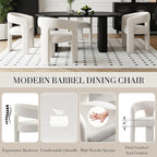 Modern Chenille Barrel Dining Chair Upholstered Fabric Dining Room Chair - Image 5