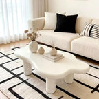 40" Cloud Coffee Table with 4 Round Table Legs, Modern Irregular Center Table by BSYEIO