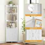 HOOBRO Corner Shelf with Storage, Tall Corner Cabinet, 5-Tier Bookshelf Stand - Image 6