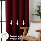 Simplebrand Ava Burgundy Short 36 Inches Blackout Curtain 2 Panels Set - Image 7
