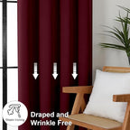 Simplebrand Ava Burgundy Short Blackout Curtains - Image 7
