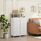 Somdot Tall Dresser for Bedroom, 5 Drawers Nightstand Vertical Storage Tower - Image 4
