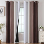 Brown and Greyish White Blackout Curtains 52Wx84L 2 Panels | Ombre Curtains by ESTELARTEXTILER