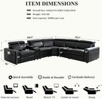 Power Recliner Sectional Sofa, L-Shaped Living Room Furniture Set, Reclining - Image 2
