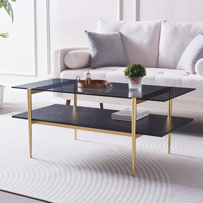 LumFurn Rectangle Coffee Table for Living Room, Mid-Century Modern Design - Image 3