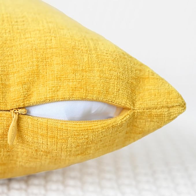 CaliTime Decorative Throw Pillow Covers 26 X 16 Inches Mustard Yellow | Pack of - Image 3