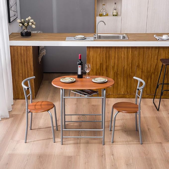 VINGLI 3 Piece Dining Set, Small Kitchen Table Set - Image 6