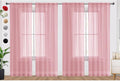 SpaceDresser Sheer Blush Curtains 4 Panels Rod Pocket Semi-Sheer Curtain 108 by SpaceDresser
