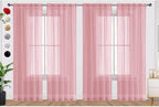 SpaceDresser Sheer Blush Curtains 4 Panels Rod Pocket Semi-Sheer Curtain 90 by SpaceDresser