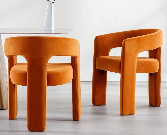 VESCASA Velvet Barrel Dining Chair - Image 5