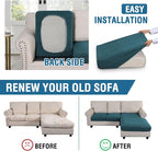 H.VERSAILTEX Sectional Couch Covers 3 Pieces Sofa Seat Cushion Covers L Shape - Image 5