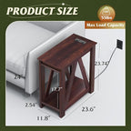 WLIVE Narrow End Table with Charging Station of Open Storage Shelf，Sofa Side - Image 3