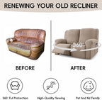 Recliner Loveseat Covers with Console, 6-Piece Stretch Geometric Strokes - Image 6