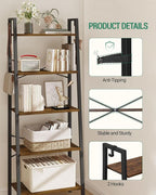 Hzuaneri Ladder Shelf, Bookshelf Bookcase, Freestanding Corner Storage Shelve - Image 3