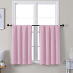 Simplebrand Ava Pink Short 36 Inches Blackout Curtain 2 Panels Set, Half Window by Simplebrand