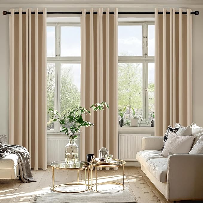 MIULEE Blackout Curtains for Bedroom 2 Panel 40x84 Inch Long Biscotti Beige | - Image 6