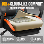 GTPLAYER Gaming Chair with Pocket Spring Cushion, Leather Office Chair with - Image 4