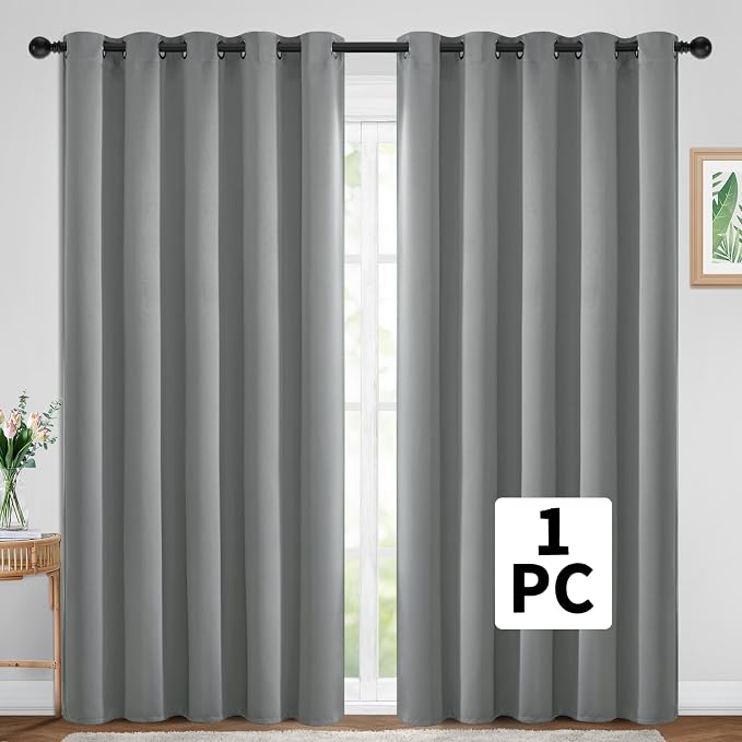 Yakamok Dove Grey Room Darkening Curtains 84 inch Sliding Door Drapes | 1 - Image 2