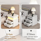 ChooChoo LED Nightstand with Charging Station, Smart Night Stand with Sliding - Image 5