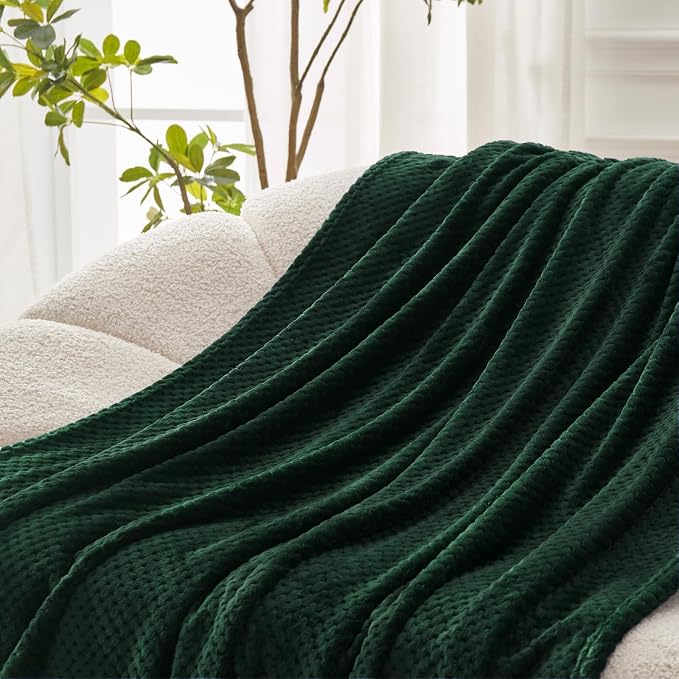 Exclusivo Mezcla Soft Waffle Fleece Bed Blanket Twin XL Size, Cozy Fluffy Design - Image 5