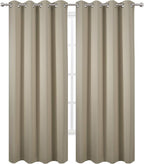 Blackout Curtains 66 x 95 inch/Beige Curtains Set of 2 Panels/Thermal Insulated - Image 2