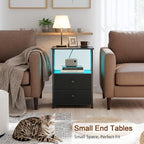 LOAKEKEL Night Stand Set 2, LED Nightstand - Image 7