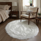 EasyJoy Faux Sheepskin Rug, Fluffy Faux Fur Rug, Ultra Soft Shag Area Rug - Image 4