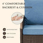 MELLCOM Patio Furniture Set of 3, Wicker Swivel Glider Chairs - Image 4
