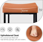 HOOBRO Bar Stools, Counter Height Stools, Saddle Barstools - Image 6