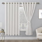 Room Darkening Curtains for Bedroom, 70 x 63 Inches Ivory, 2 Panels | Thermal - Image 8