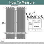Yakamok Room Darkening Curtains 62x63 inch Length Light Grey-Living Room | 2 - Image 7