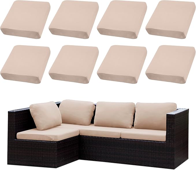 8PCS Patio Cushion Covers.Patio Furniture Couch SeatSlipcovers | Washable by SUKAIKEQA