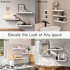 BAYKA White Floating Shelves for Wall, Rustic Wood Wall Shelves - Image 8