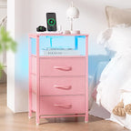 Yoobure Night Stand with Charging Station, 16 Colors LED Nightstand with USB - Image 2