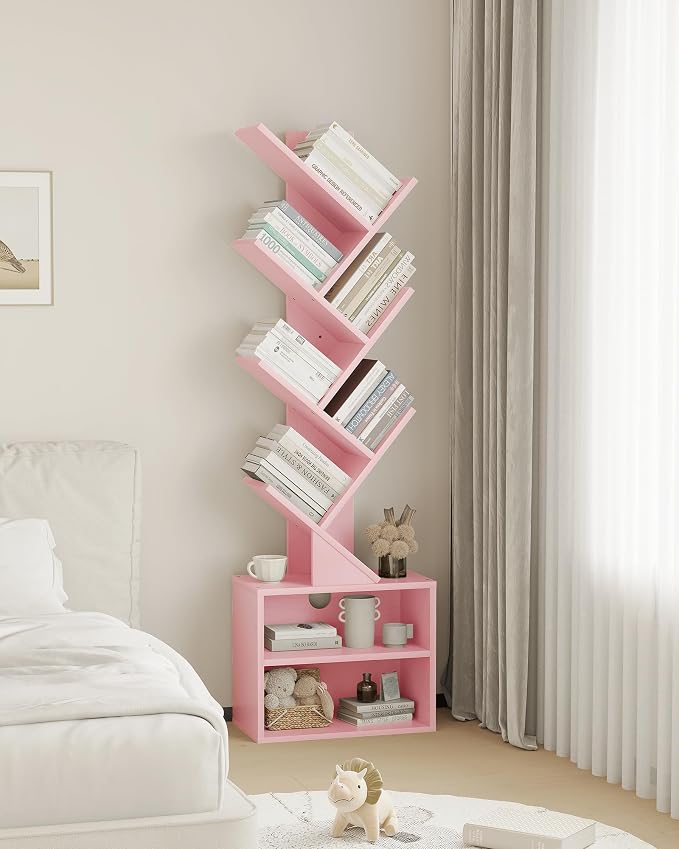 SUNMORY 6 Tier Tree Bookshelf, Small Bookcase - Image 8