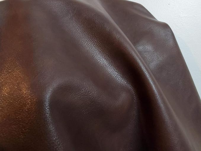 NAT Leathers Dark Brown Soft Faux Leather Fabric Sheet PU Sold by The Yard - Image 3